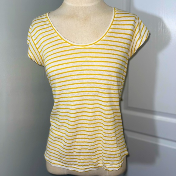 Sanctuary Striped Yellow Linen t-shirt. - Picture 2 of 6